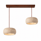 Modern Cylindrical & Drum Travertine LED Pendant Light
