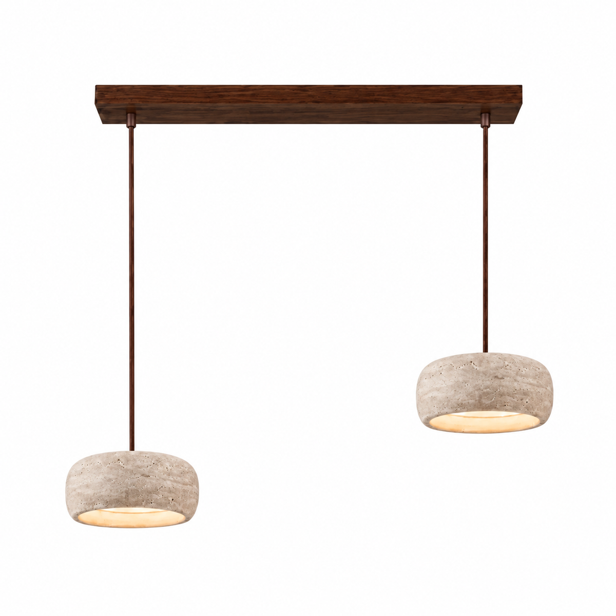 Modern Cylindrical & Drum Travertine LED Pendant Light