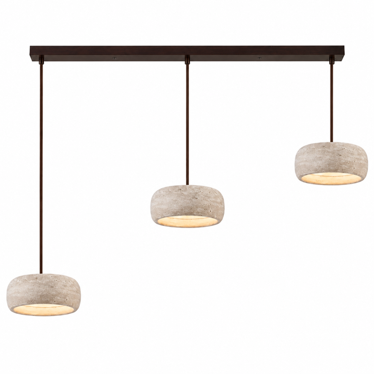 Modern Cylindrical & Drum Travertine LED Pendant Light