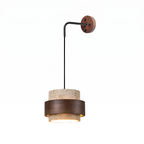 Wabi Sabi Tiered Travertine LED Wall Sconce