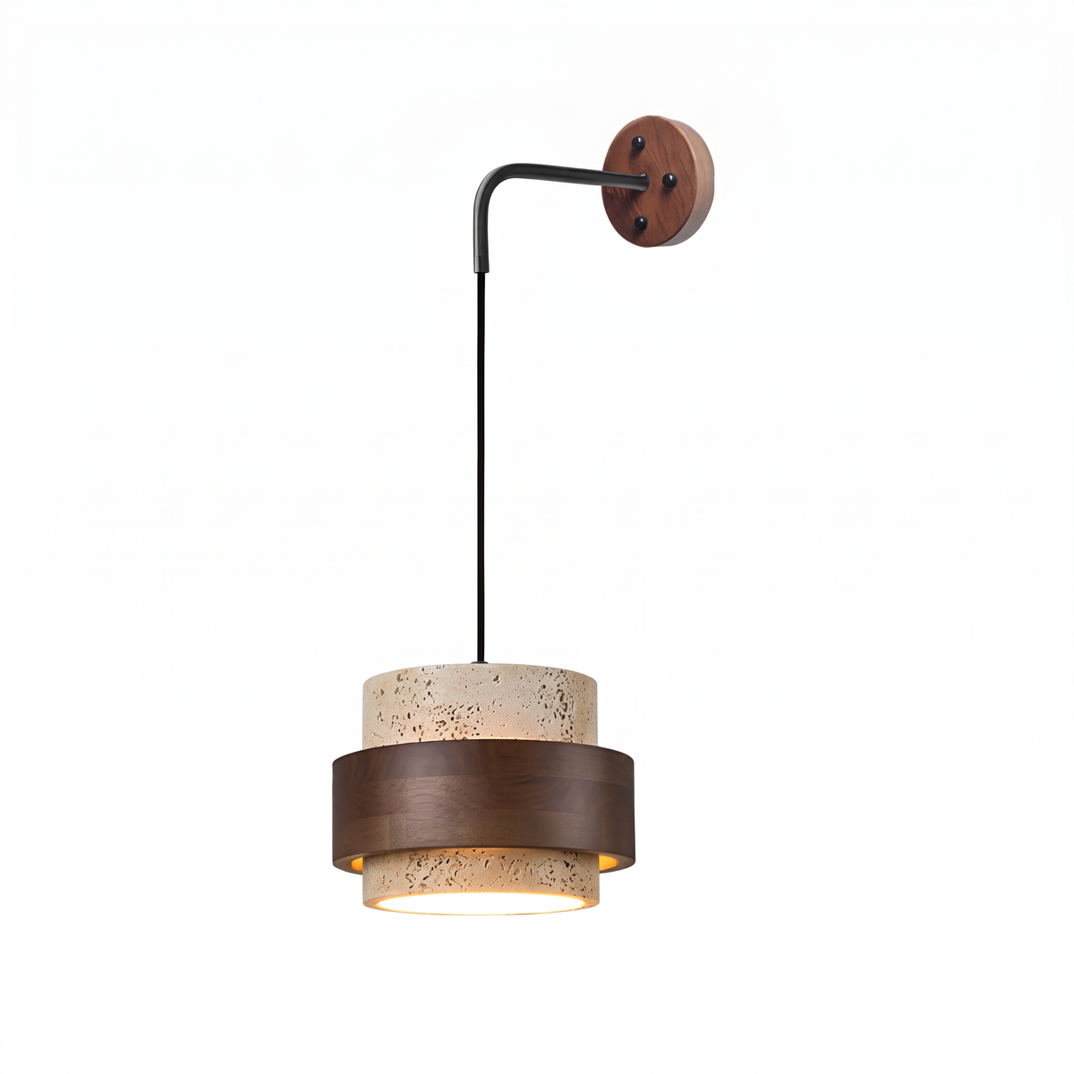 Wabi Sabi Tiered Travertine LED Wall Sconce