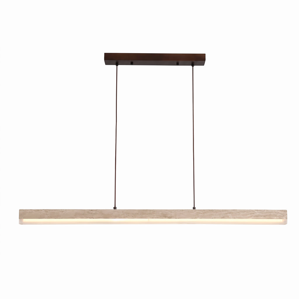 Wabi Sabi Long Linear Travertine LED Pendant Light