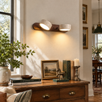 Modern Multi-head Travertine Wood LED Vanity Wall Sconce