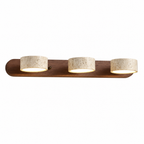 Modern Multi-head Travertine Wood LED Vanity Wall Sconce