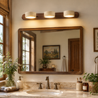 Modern Multi-head Travertine Wood LED Vanity Wall Sconce