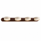 Modern Multi-head Travertine Wood LED Vanity Wall Sconce