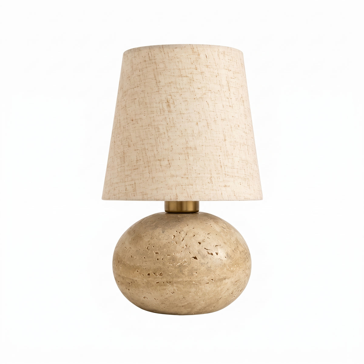 Wabi Sabi Spherical Travertine Table Lamp