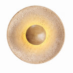 Wabi Sabi Disc-shaped Travertine Wall Sconce